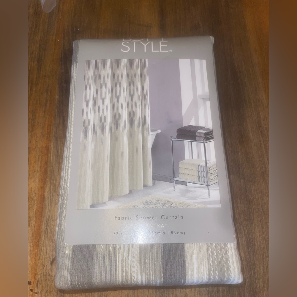 New Loft Style Boho Shower Curtain Fabric Shower Curtain Grey & White 72”x72”